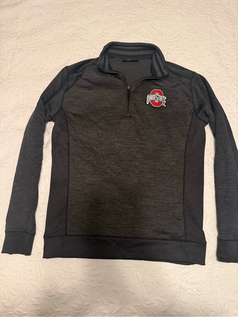 Men’s Ohio State Charcoal Quarter-Zip Pullover Sweater